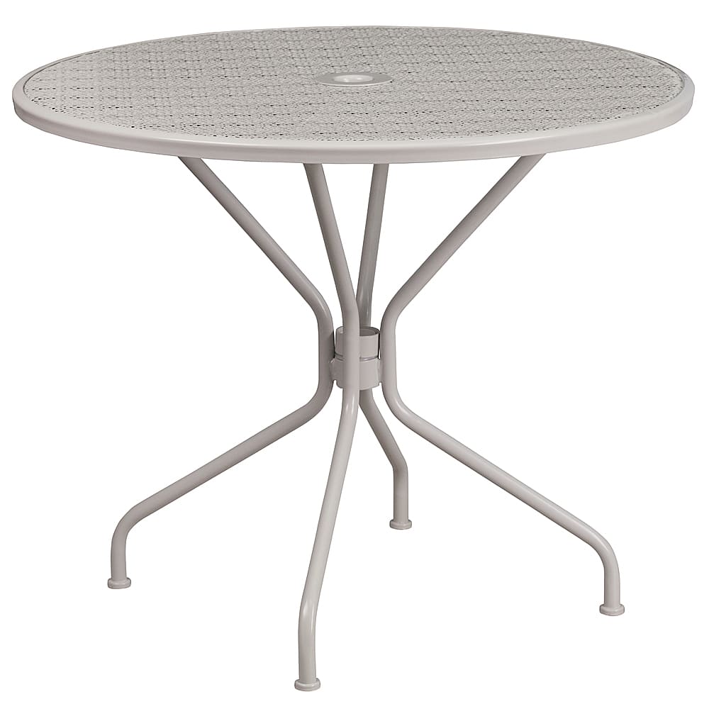 Front. Alamont Home - Oia Round Contemporary Patio Table - Light Gray - Light Gray.