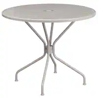 Alamont Home - Oia Round Contemporary Patio Table - Light Gray - Front_Zoom
