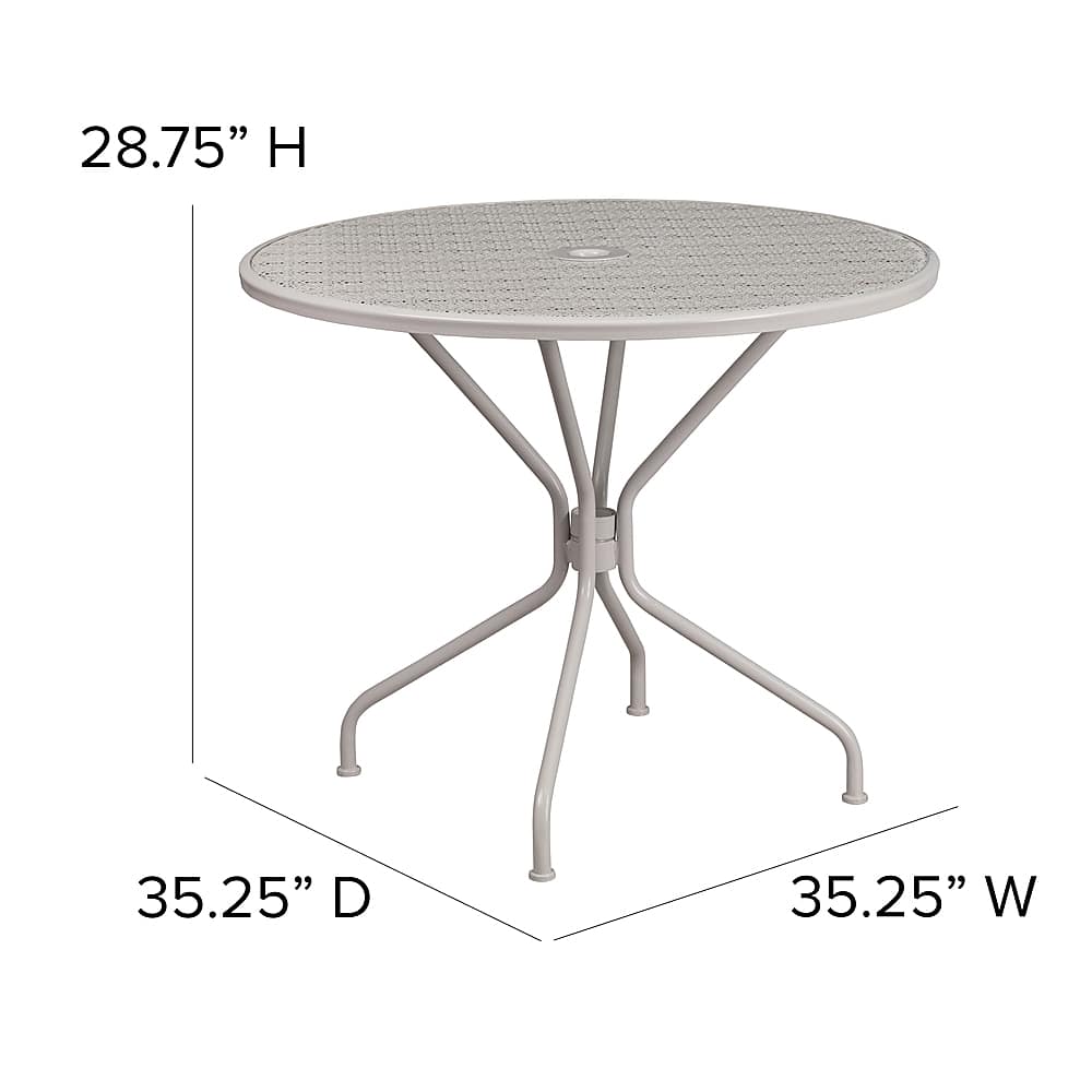 Alt View 12. Alamont Home - Oia Round Contemporary Patio Table - Light Gray - Light Gray.