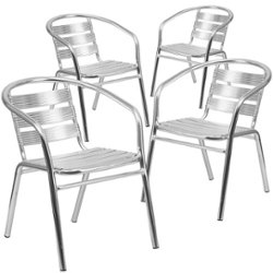 Flash Furniture - Lila Patio Chair (set of 4) - Aluminum - Front_Zoom