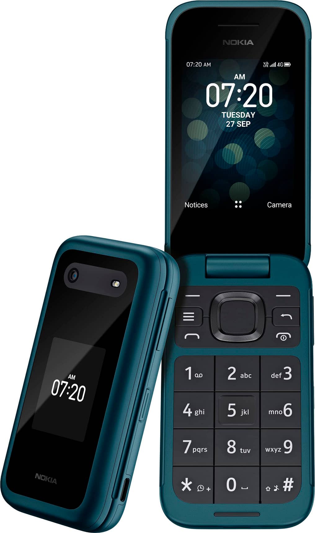 Angle. Nokia - 2780 Flip Phone (Unlocked) - Blue.