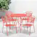 Alt View 11. Alamont Home - Oia Outdoor Round Contemporary Metal 5 Piece Patio Set - Coral.