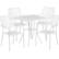 Front. Alamont Home - Oia Outdoor Square Contemporary Metal 5 Piece Patio Set - White.