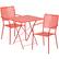 Front. Alamont Home - Oia Outdoor Square Contemporary Metal 3 Piece Patio Set - Coral.