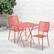 Alt View 11. Alamont Home - Oia Outdoor Square Contemporary Metal 3 Piece Patio Set - Coral.