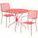Front. Alamont Home - Oia Outdoor Round Contemporary Metal 3 Piece Patio Set - Coral.