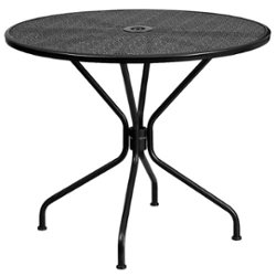 Flash Furniture - Oia Contemporary Patio Table - Black - Front_Zoom