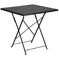 Flash Furniture - Oia Square Contemporary Patio Table - Black - Front_Zoom