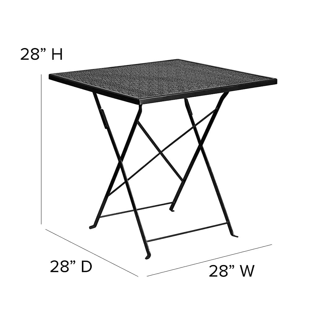 Alt View 12. Alamont Home - Oia Square Contemporary Patio Table - Black - Black.