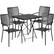 Front. Alamont Home - Oia Outdoor Square Contemporary Metal 5 Piece Patio Set - Black.