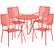 Front. Alamont Home - Oia Outdoor Round Contemporary Metal 5 Piece Patio Set - Coral.