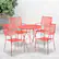 Alt View 11. Alamont Home - Oia Outdoor Round Contemporary Metal 5 Piece Patio Set - Coral.