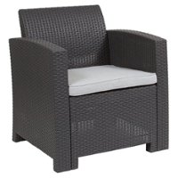 Flash Furniture - Seneca Patio Lounge Chair - Dark Gray - Front_Zoom