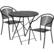 Front. Alamont Home - Oia Outdoor Round Contemporary Metal 3 Piece Patio Set - Black.