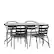 Front. Alamont Home - Lila Outdoor Rectangle Contemporary 5 Piece Patio Set - Black.