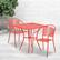 Alt View 11. Alamont Home - Oia Outdoor Square Contemporary Metal 3 Piece Patio Set - Coral.