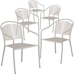 Flash Furniture - Oia Patio Chair (set of 5) - Light Gray - Front_Zoom