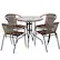 Front. Alamont Home - Lila Outdoor Round Contemporary Metal 5 Piece Patio Set - Clear Top/Dark Brown Rattan.