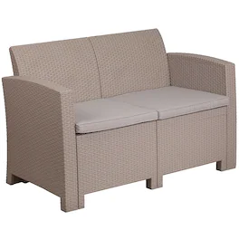 Alamont Home - Seneca Patio Lounge Loveseat - Light Gray