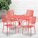 Alt View 11. Alamont Home - Oia Outdoor Round Contemporary Metal 5 Piece Patio Set - Coral.