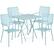 Front. Alamont Home - Oia Outdoor Square Contemporary Metal 5 Piece Patio Set - Sky Blue.