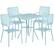 Front. Alamont Home - Oia Outdoor Square Contemporary Metal 5 Piece Patio Set - Sky Blue.