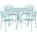 Front. Alamont Home - Oia Outdoor Round Contemporary Metal 5 Piece Patio Set - Sky Blue.