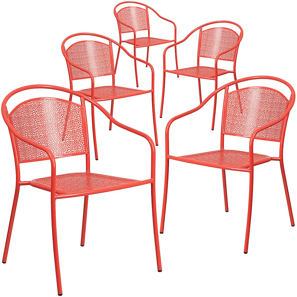 Front. Alamont Home - Oia Patio Chair (set of 5) - Coral.