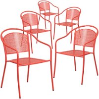 Flash Furniture - Oia Patio Chair (set of 5) - Coral - Front_Zoom