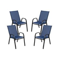Flash Furniture - Brazos Patio Chair (set of 4) - Navy - Front_Zoom