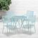 Alt View 11. Alamont Home - Oia Outdoor Round Contemporary Metal 5 Piece Patio Set - Sky Blue.