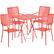 Front. Alamont Home - Oia Outdoor Square Contemporary Metal 5 Piece Patio Set - Coral.