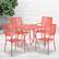 Alt View 11. Alamont Home - Oia Outdoor Square Contemporary Metal 5 Piece Patio Set - Coral.