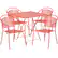 Front. Alamont Home - Oia Outdoor Square Contemporary Metal 5 Piece Patio Set - Coral.