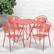 Alt View 11. Alamont Home - Oia Outdoor Square Contemporary Metal 5 Piece Patio Set - Coral.