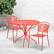 Alt View 11. Alamont Home - Oia Outdoor Round Contemporary Metal 3 Piece Patio Set - Coral.