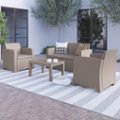 Alt View Zoom 12. Flash Furniture - Seneca Outdoor  Contemporary Resin 4 Piece Patio Set - Light Gray.