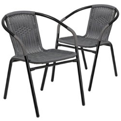 Flash Furniture - Lila Patio Chair (set of 2) - Gray - Front_Zoom