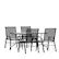 Front. Alamont Home - Brazos Outdoor Rectangle Contemporary 5 Piece Patio Set - Black.