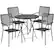 Front. Alamont Home - Oia Outdoor Round Contemporary Metal 5 Piece Patio Set - Black.