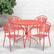 Alt View 11. Alamont Home - Oia Outdoor Round Contemporary Metal 5 Piece Patio Set - Coral.