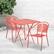 Alt View 11. Alamont Home - Oia Outdoor Square Contemporary Metal 3 Piece Patio Set - Coral.