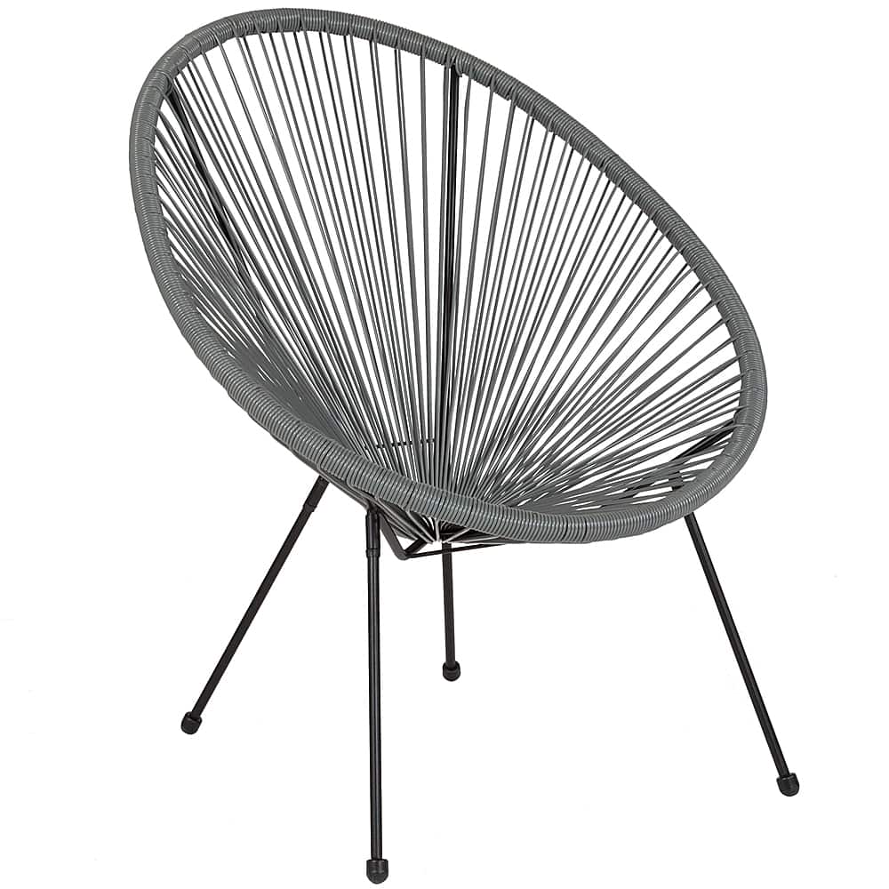 Alamont Home - Valencia Oval Comfort Take Ten Contemporary Bungee Bungee Chair - Gray - Front_Zoom