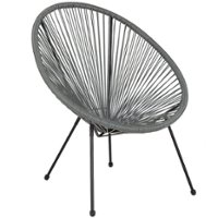 Alamont Home - Valencia Oval Comfort Take Ten  Contemporary Bungee Bungee Chair - Gray - Front_Zoom