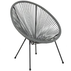 Flash Furniture - Valencia Oval Comfort Take Ten  Contemporary Bungee Bungee Chair - Grey - Front_Zoom