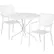 Front. Alamont Home - Oia Outdoor Round Contemporary Metal 3 Piece Patio Set - White.