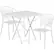Front. Alamont Home - Oia Outdoor Square Contemporary Metal 3 Piece Patio Set - White.