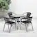 Alt View 11. Alamont Home - Lila Outdoor Square Contemporary Metal 5 Piece Patio Set - Clear Top/Black Rattan.