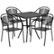 Front. Flash Furniture - Oia Outdoor Square Contemporary Metal 5 Piece Patio Set - Black.