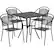 Front. Alamont Home - Oia Outdoor Square Contemporary Metal 5 Piece Patio Set - Black.